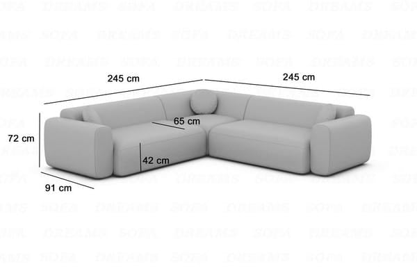Ecksofa Cortegada L-Form Stoff Anthrazit
