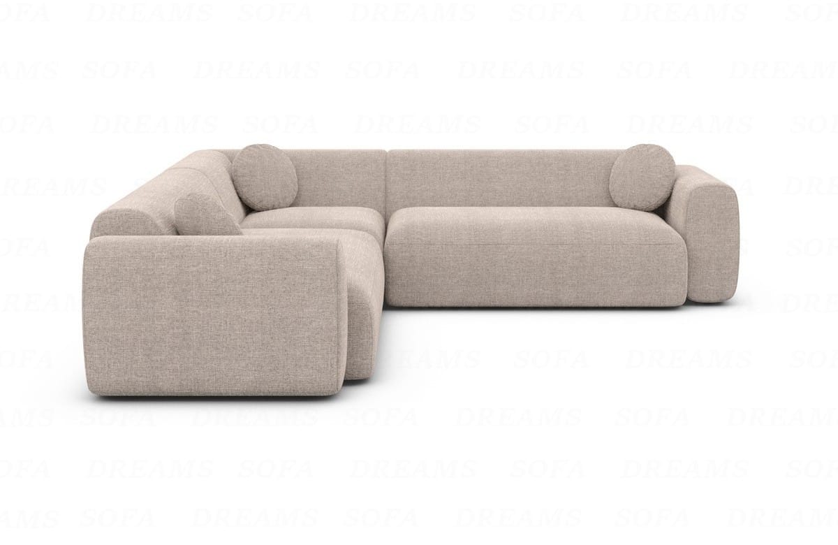 Ecksofa Cortegada L-Form aus Stoff Beige