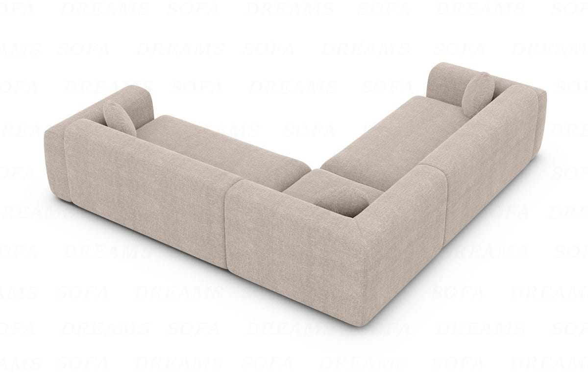 Ecksofa Cortegada L-Form aus Stoff Beige