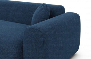 Ecksofa Cortegada L-Form aus Stoff Blau