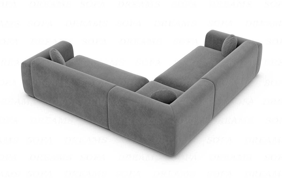 Ecksofa Cortegada L-Form aus Stoff Dunkelgrau