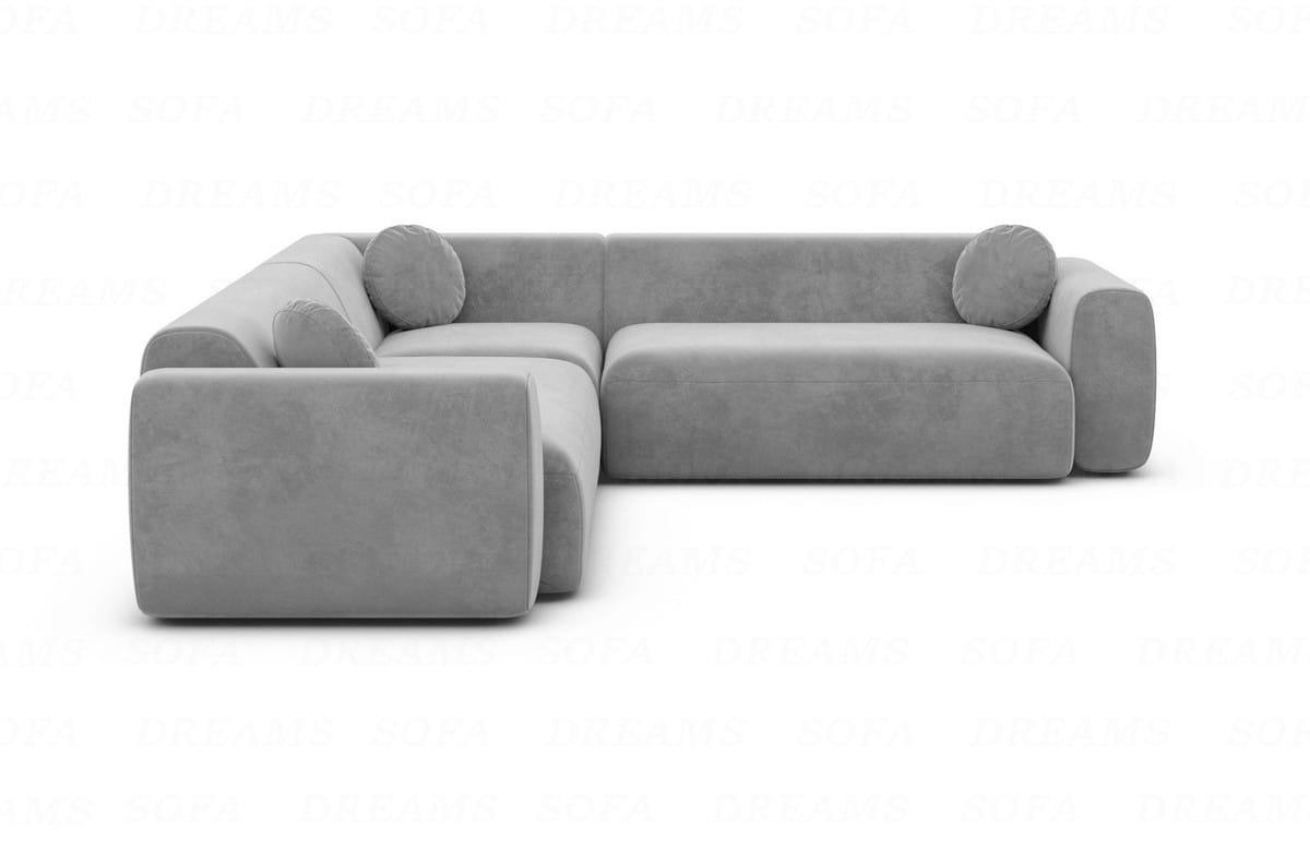 Ecksofa Cortegada L-Form Stoff Hellgrau