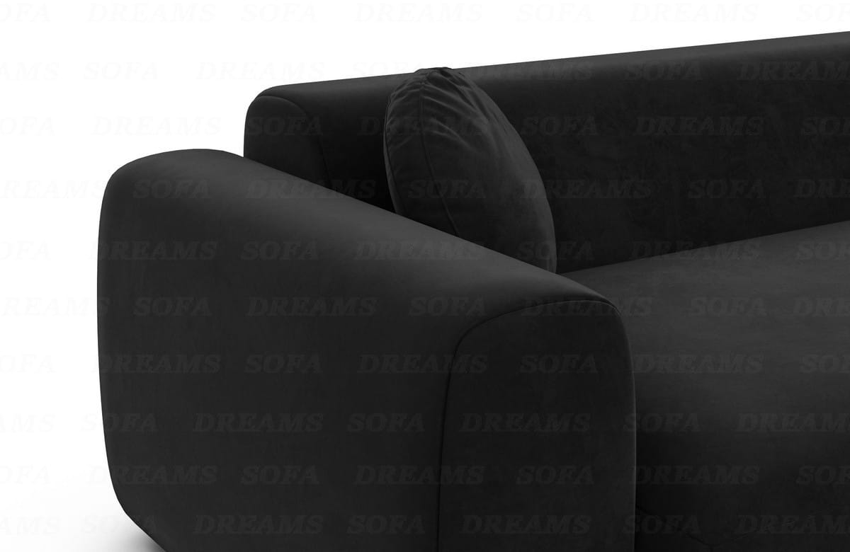 Ecksofa Cortegada L-Form aus Stoff Kurz Schwarz
