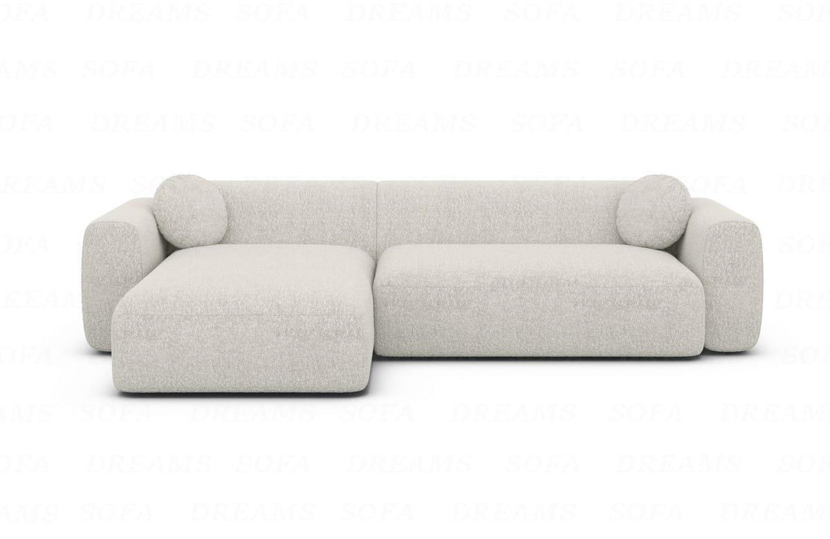 Ecksofa Cortegada L-Form aus Stoff Kurz Pearl