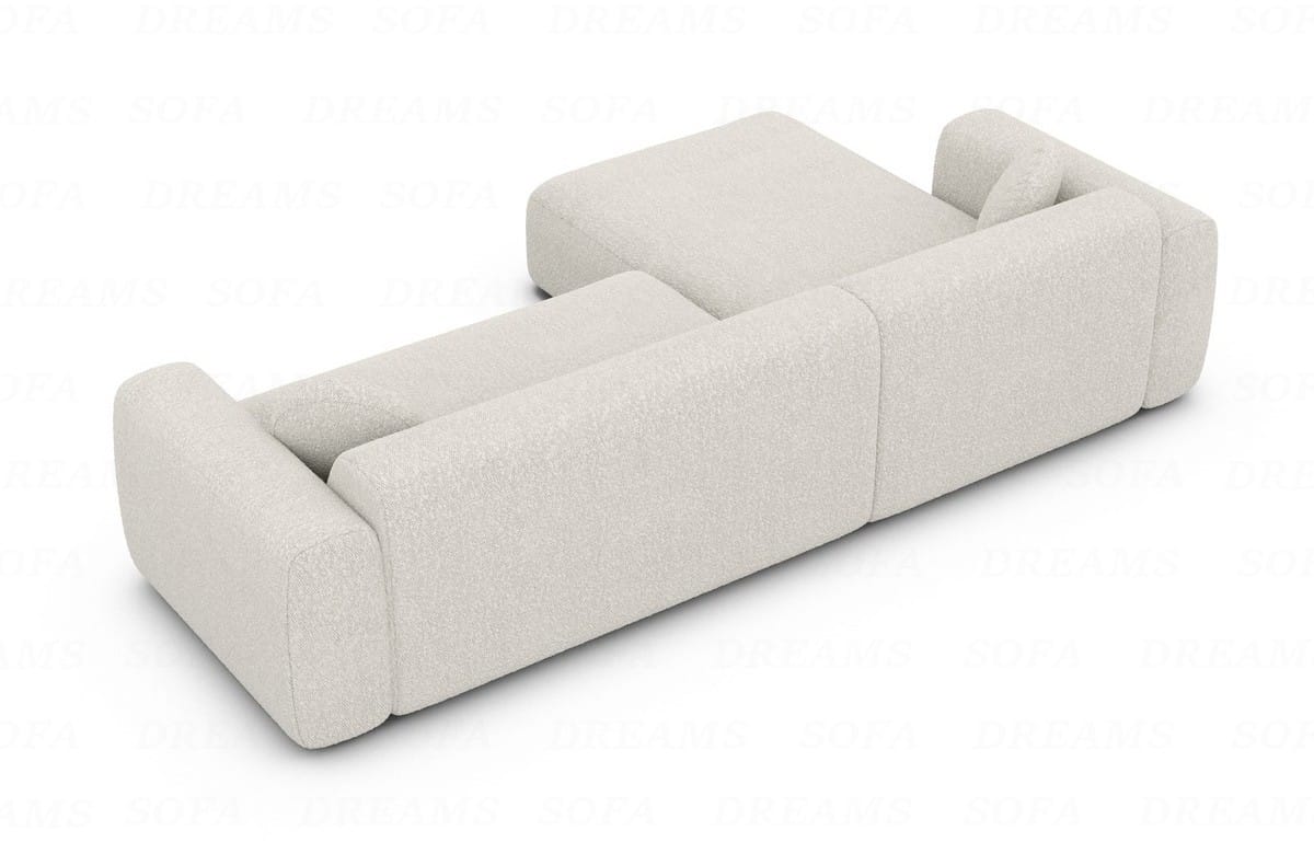 Ecksofa Cortegada L-Form aus Stoff Kurz Pearl