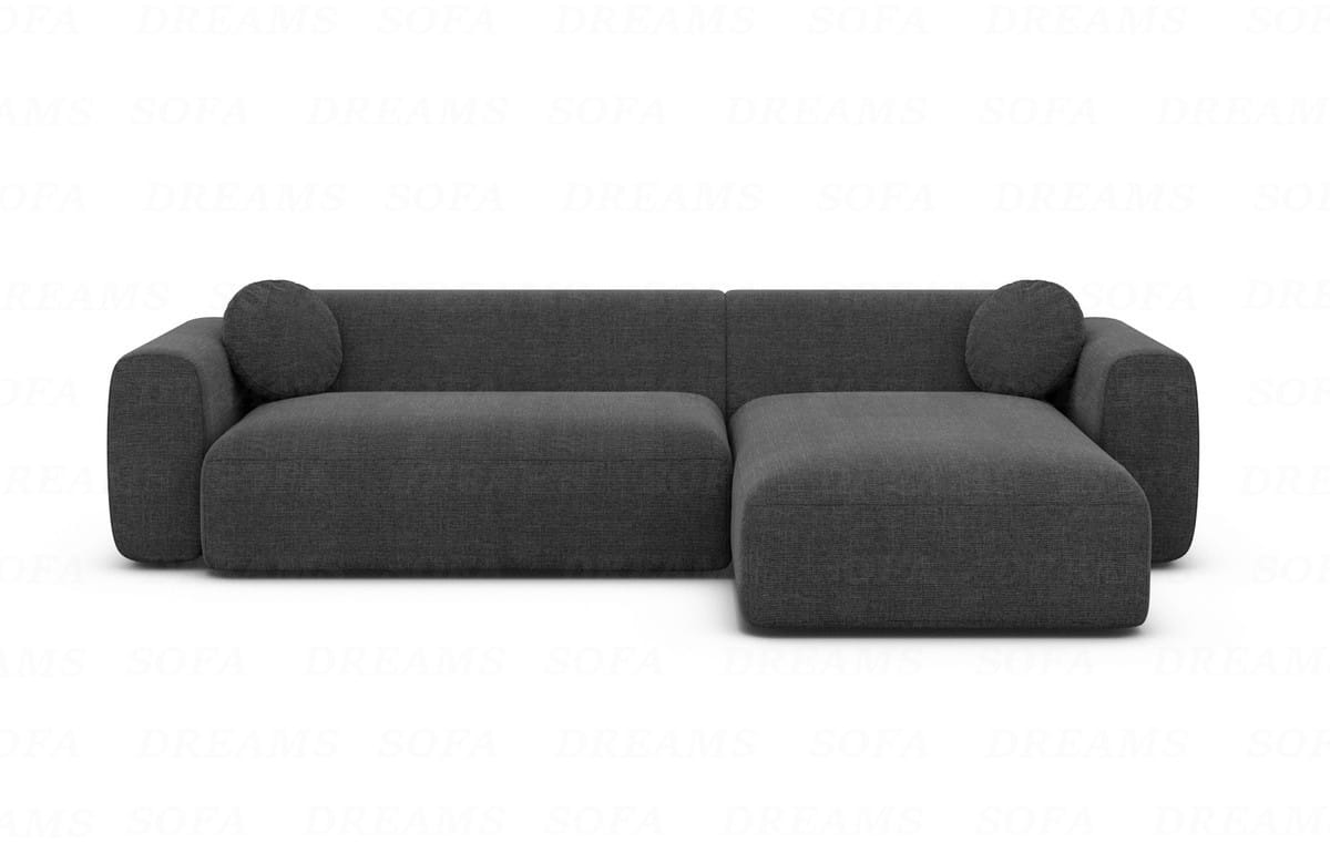 Ecksofa Cortegada L-Form aus Stoff Kurz Anthrazit