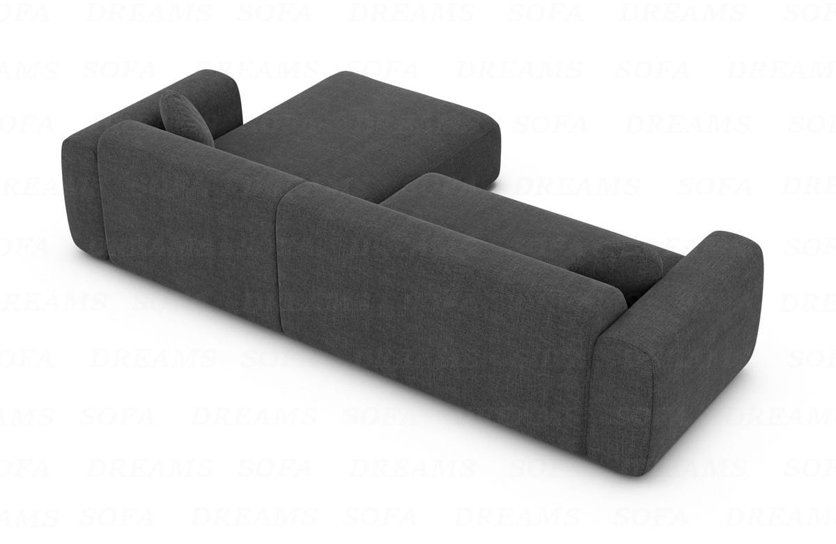 Ecksofa Cortegada L-Form aus Stoff Kurz Anthrazit