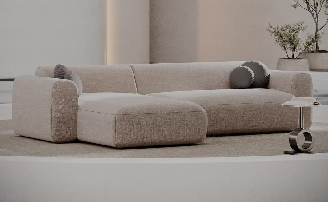 Ecksofa Cortegada L-Form aus Stoff Kurz