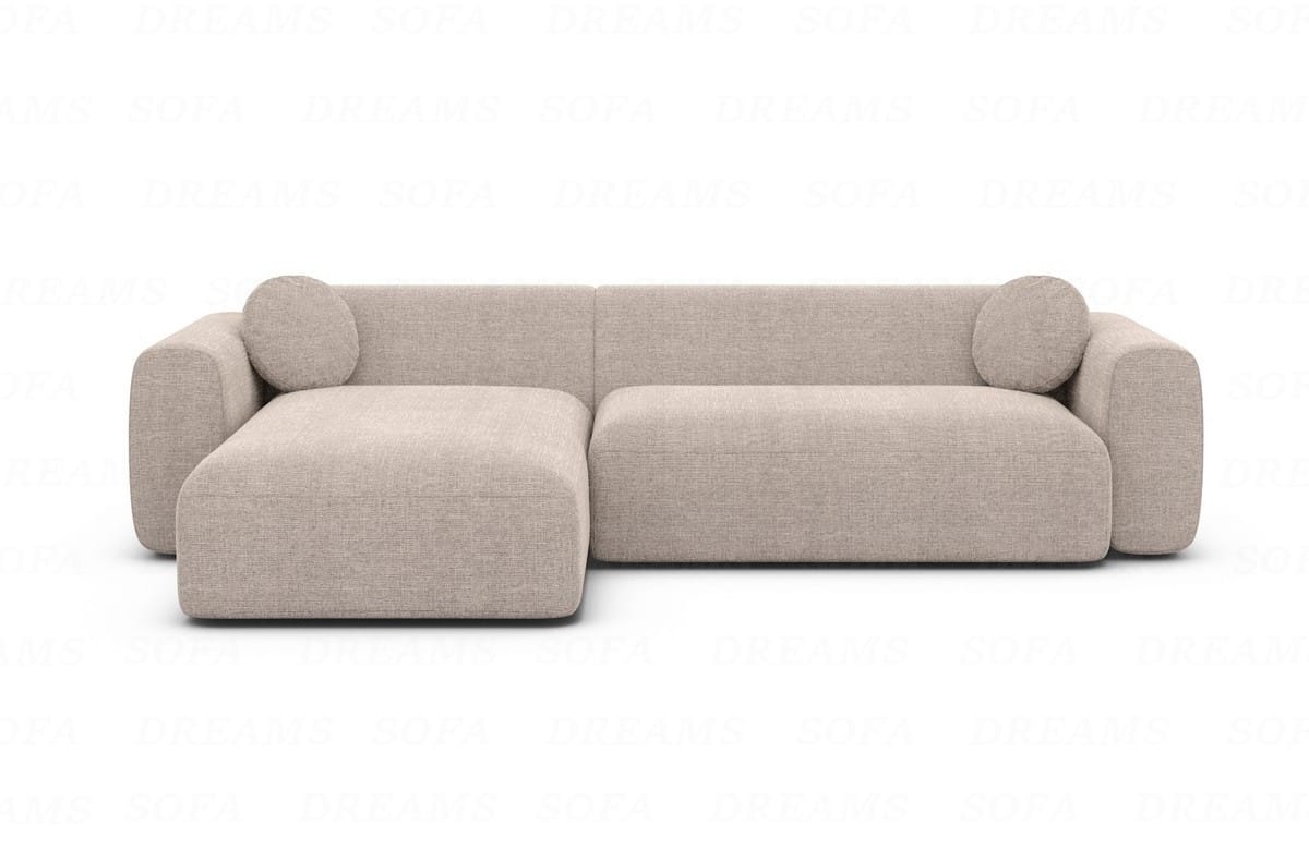 Ecksofa Cortegada L-Form aus Stoff Kurz Beige