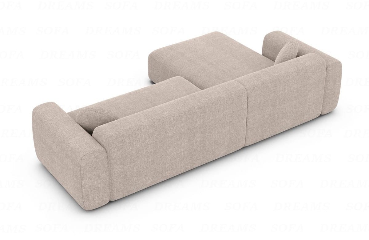 Ecksofa Cortegada L-Form aus Stoff Kurz Beige