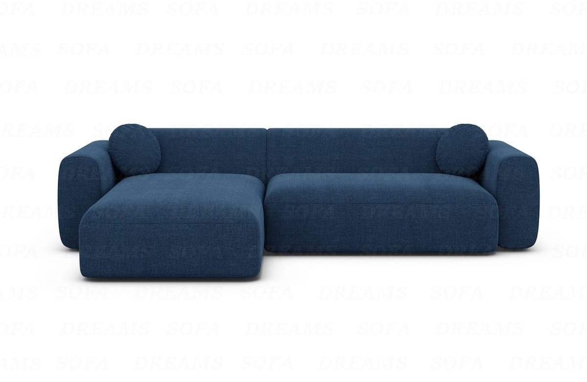 Ecksofa Cortegada L-Form aus Stoff Kurz Blau