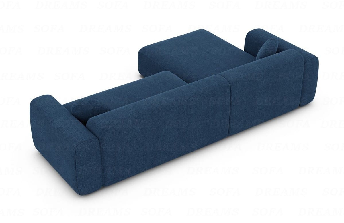 Ecksofa Cortegada L-Form aus Stoff Kurz Blau