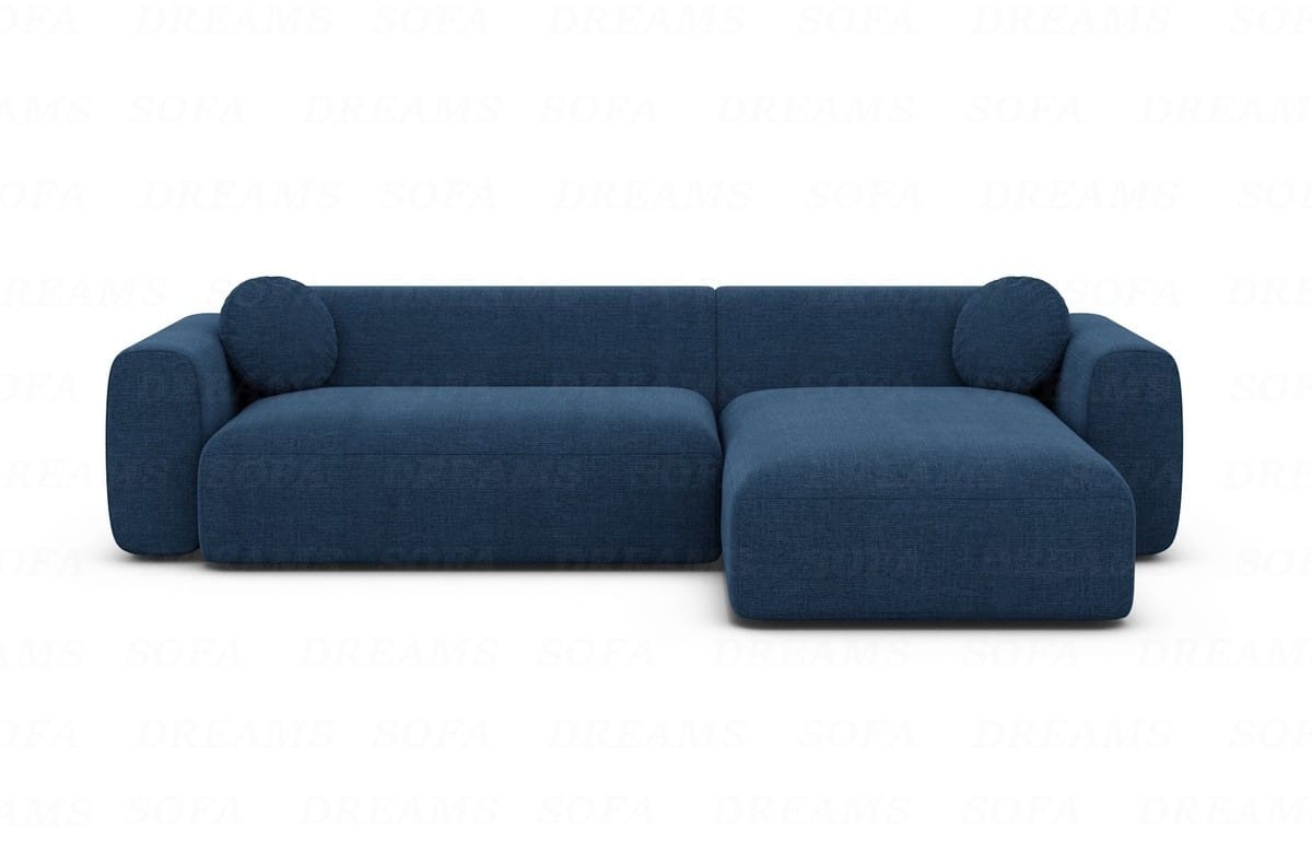 Ecksofa Cortegada L-Form aus Stoff Kurz blau