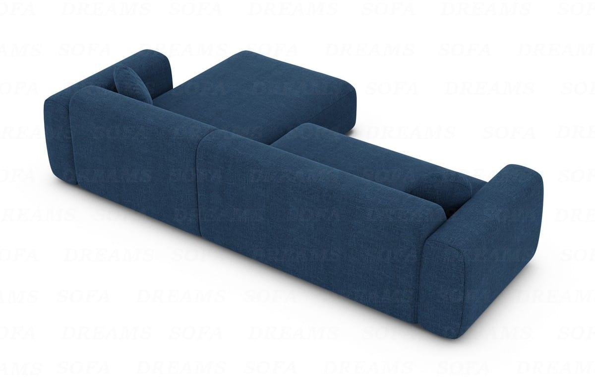 Ecksofa Cortegada L-Form aus Stoff Kurz blau