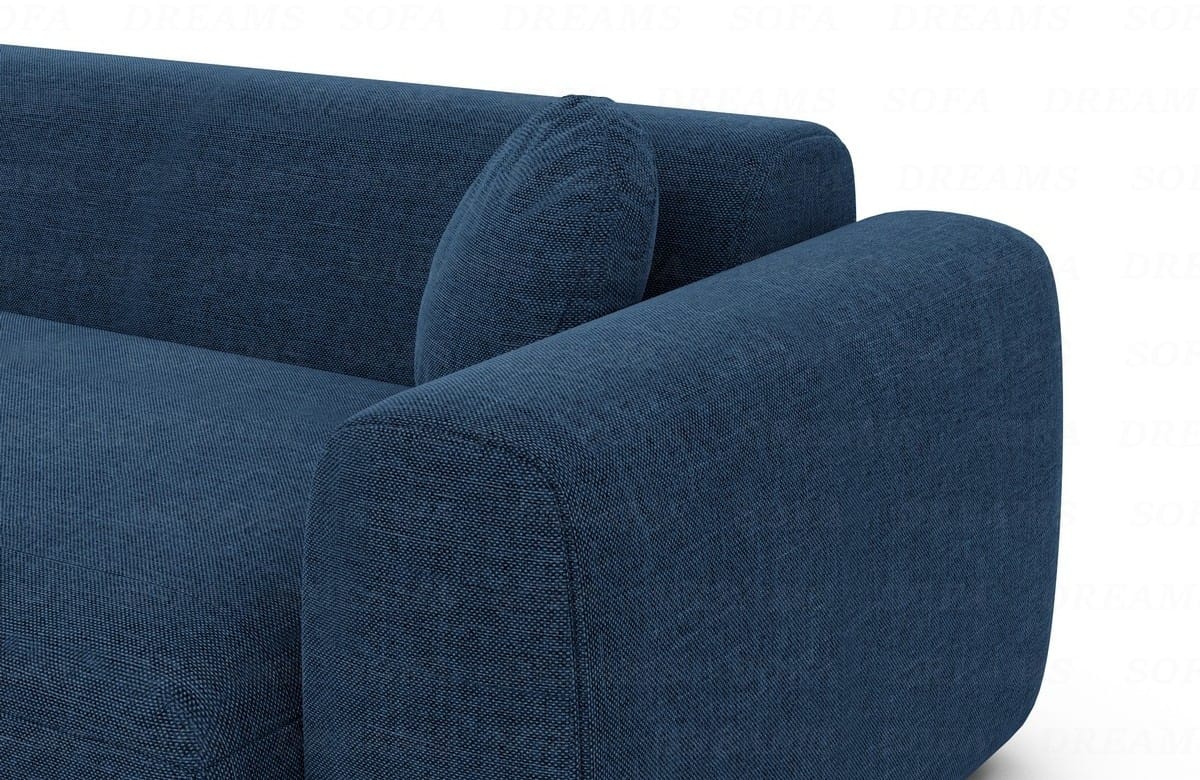 Ecksofa Cortegada L-Form aus Stoff Kurz blau
