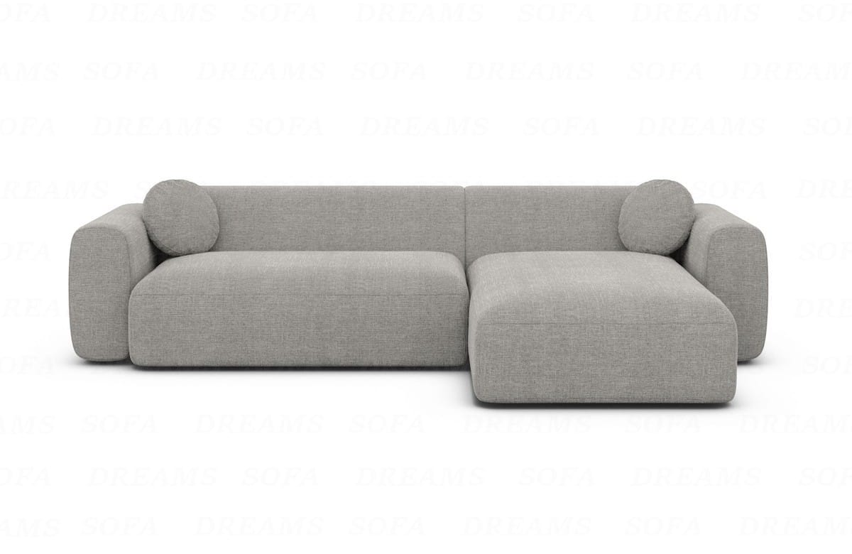 Ecksofa Cortegada L-Form aus Stoff Kurz Hellgrau