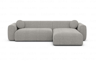 Ecksofa Cortegada L-Form aus Stoff Kurz Hellgrau