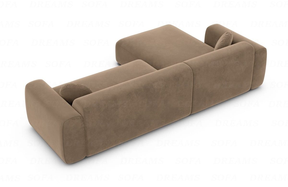 Ecksofa Cortegada L-Form aus Stoff Kurz Braun