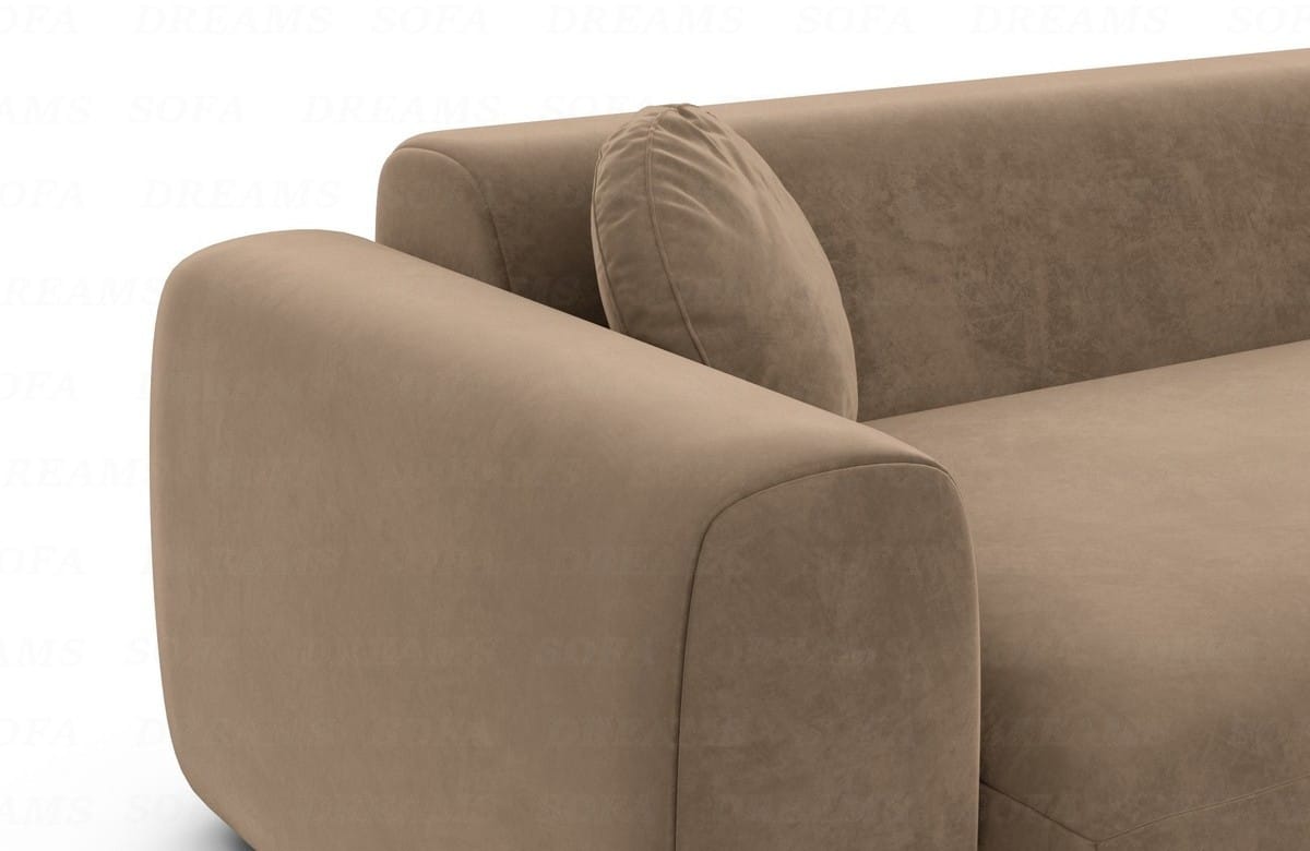 Ecksofa Cortegada L-Form aus Stoff Kurz Braun
