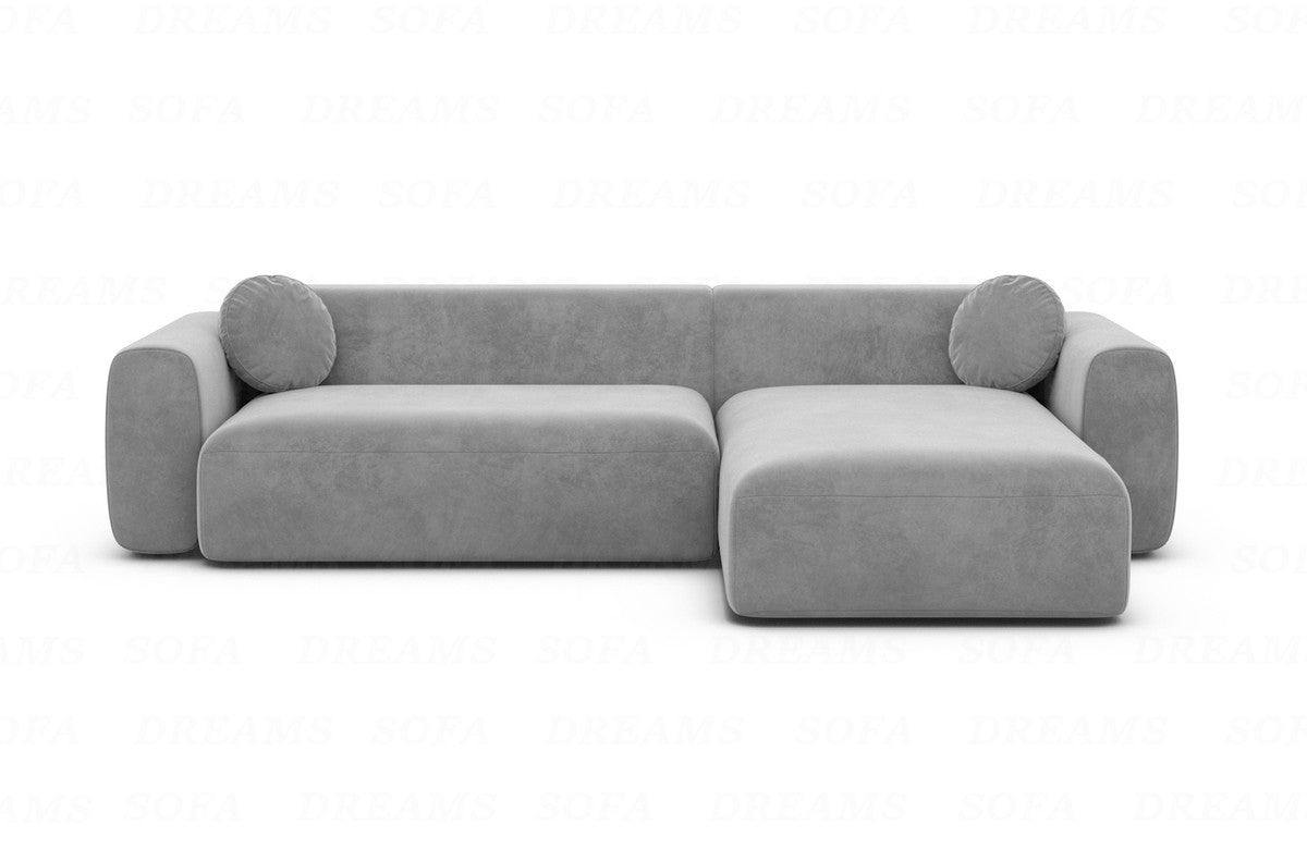 Ecksofa Cortegada L-Form Kurz Stoff Hellgrau