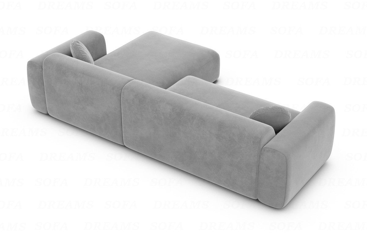 Ecksofa Cortegada L-Form Kurz Stoff Hellgrau