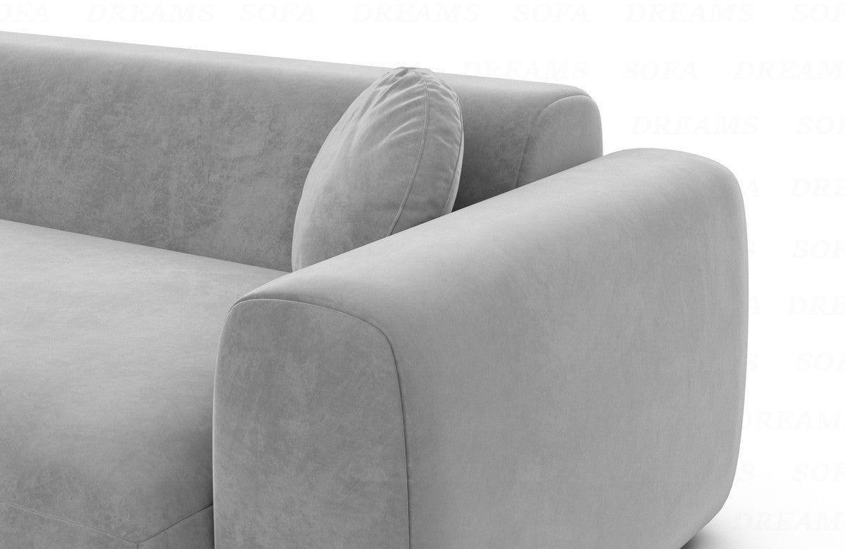 Ecksofa Cortegada L-Form Kurz Stoff Hellgrau