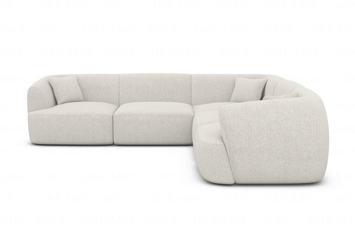 Stoff Ecksofa Tabarca L-Form Pearl