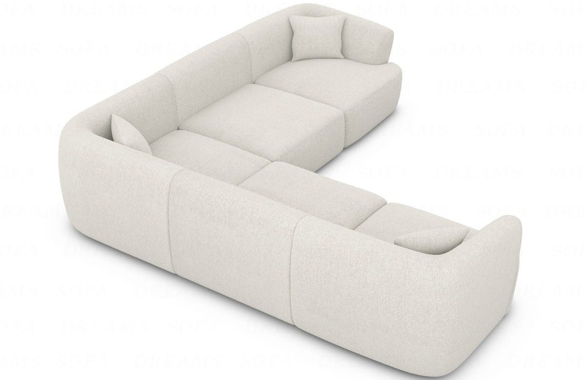 Stoff Ecksofa Tabarca L-Form Pearl