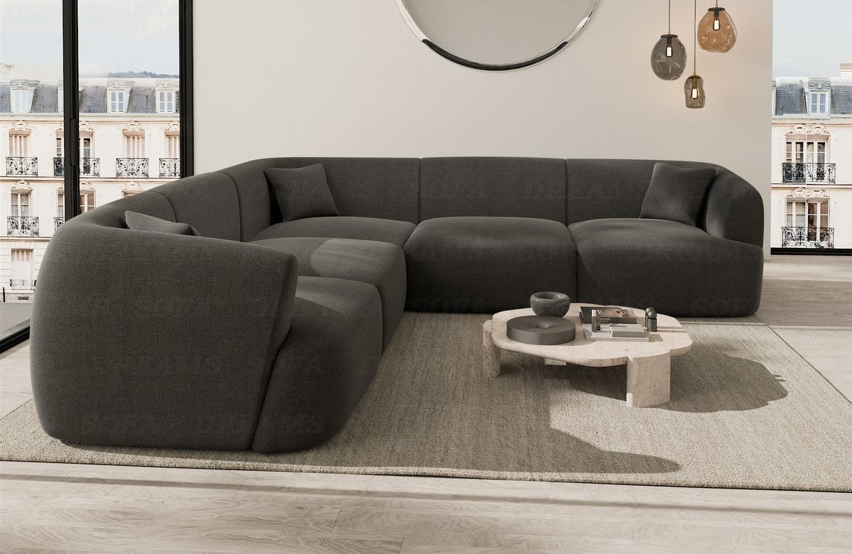 Polster Ecksofa Tabarca L-Form Anthrazit