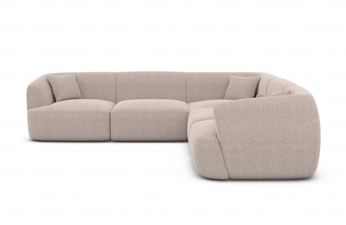 Stoff Ecksofa Tabarca L-Form Beige