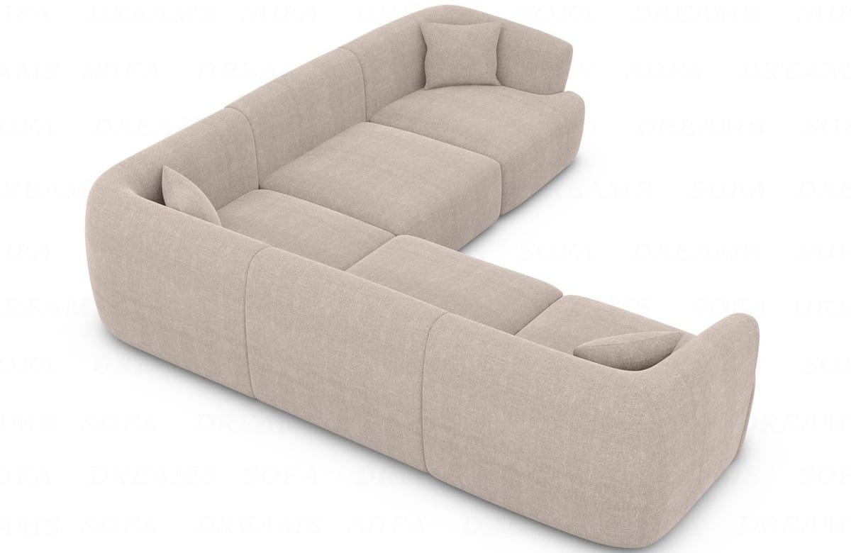 Stoff Ecksofa Tabarca L-Form Beige