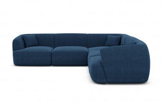 Stoff Ecksofa Tabarca L-Form Blau