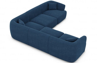 Stoff Ecksofa Tabarca L-Form Blau