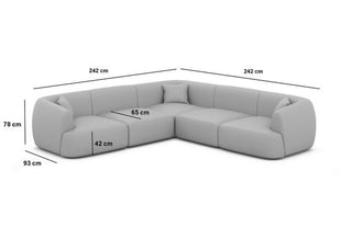Stoff Ecksofa Tabarca L-Form Blau
