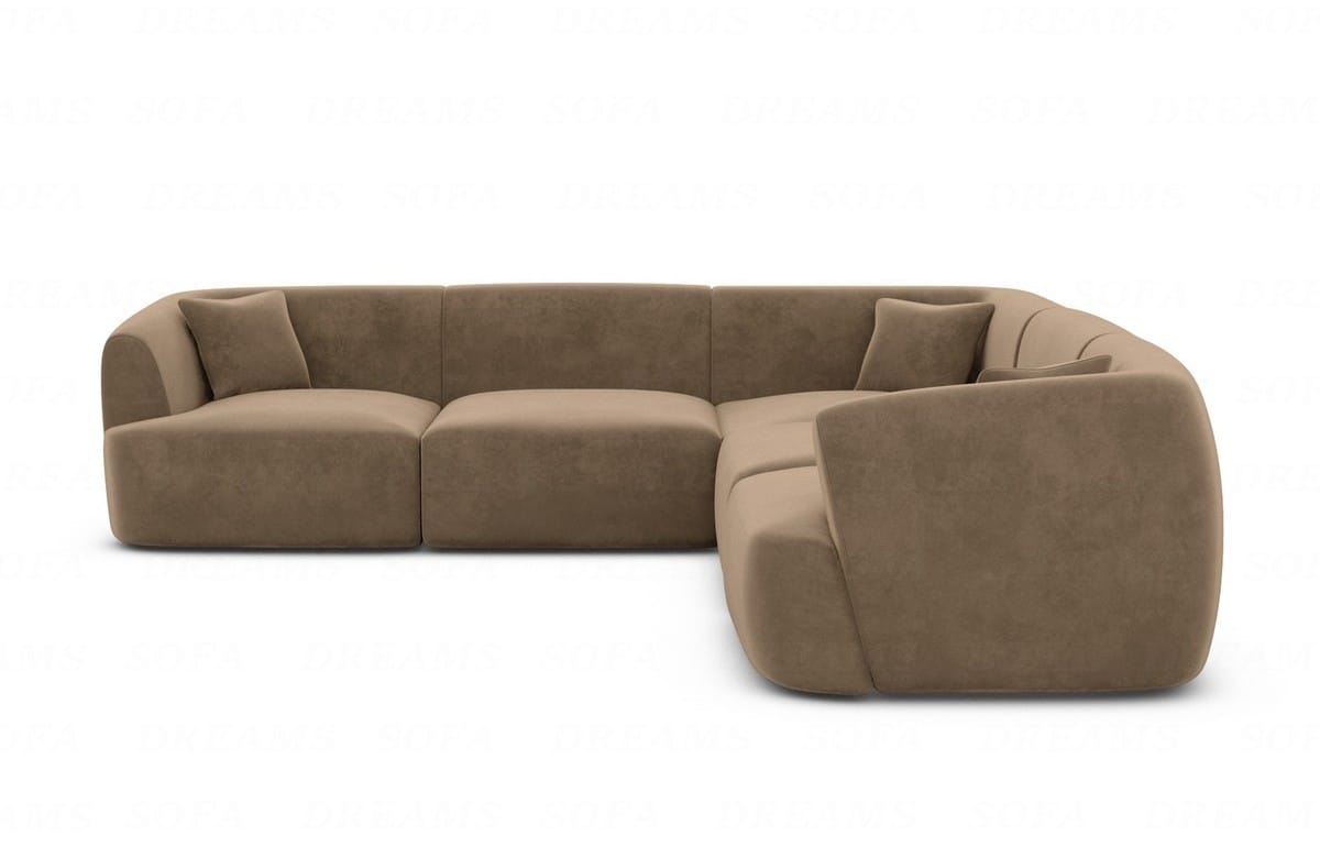 Stoff Ecksofa Tabarca L-Form Braun