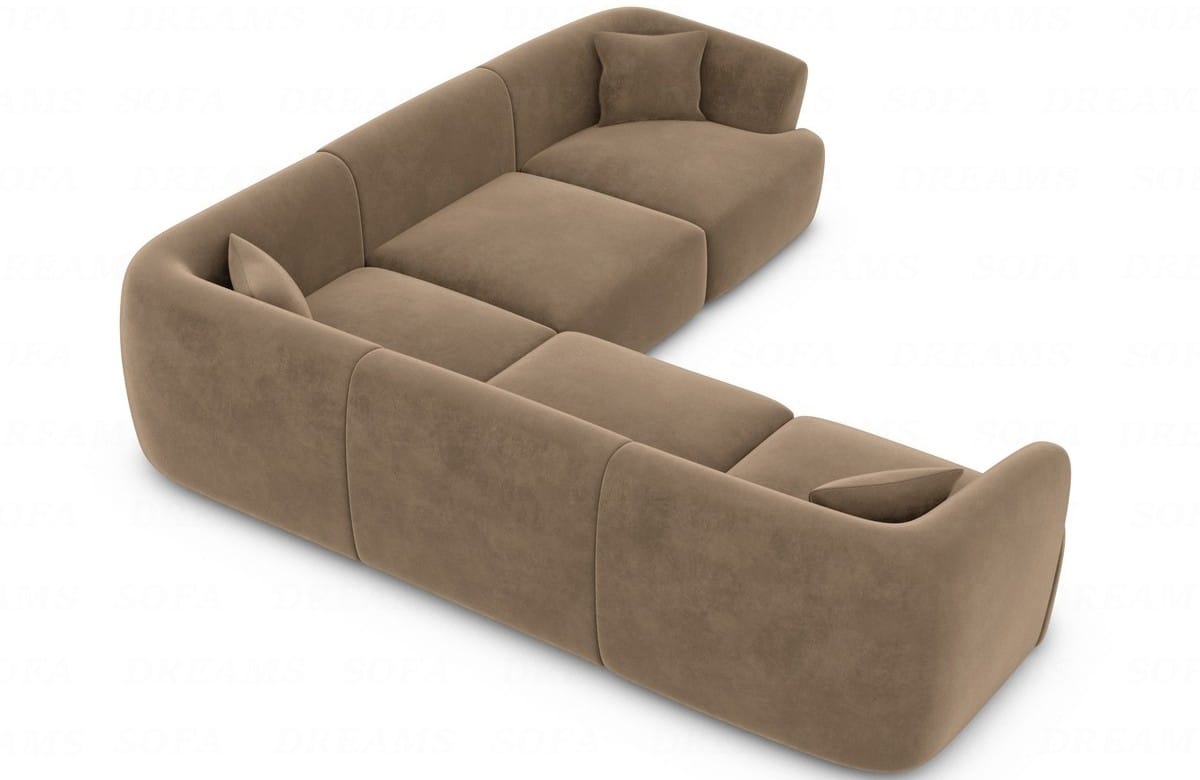 Stoff Ecksofa Tabarca L-Form Braun