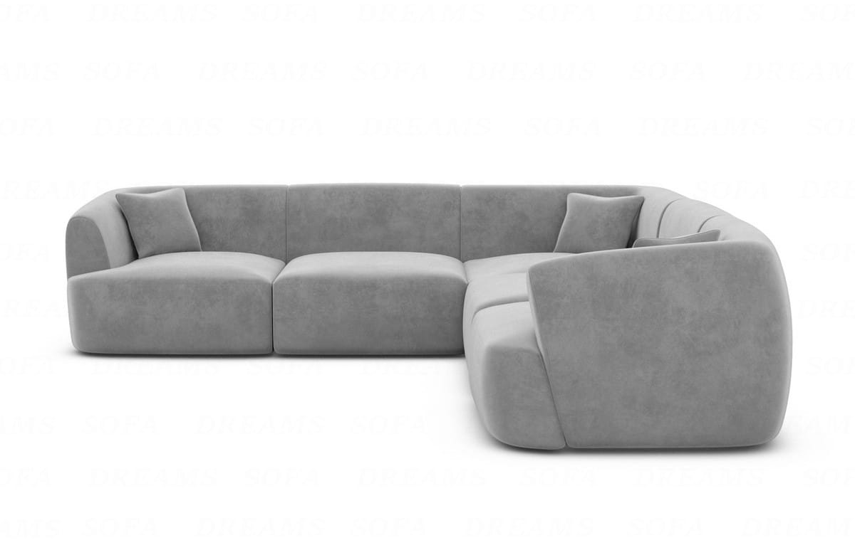 Stoff Ecksofa Tabarca L-Form Hellgrau