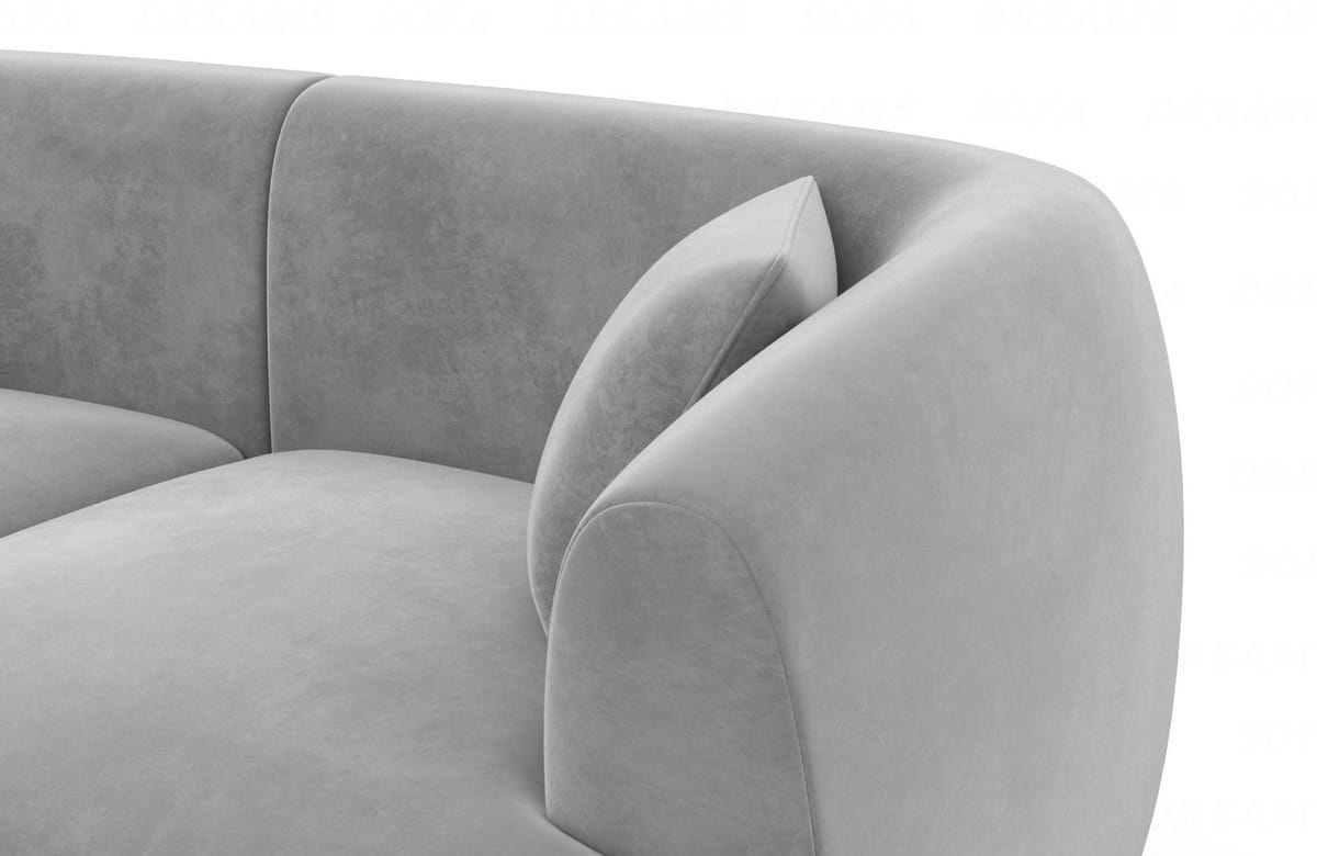 Stoff Ecksofa Tabarca L-Form Hellgrau