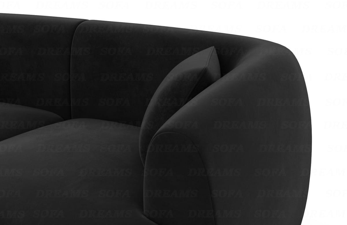 Stoff Ecksofa Tabarca L-Form Schwarz