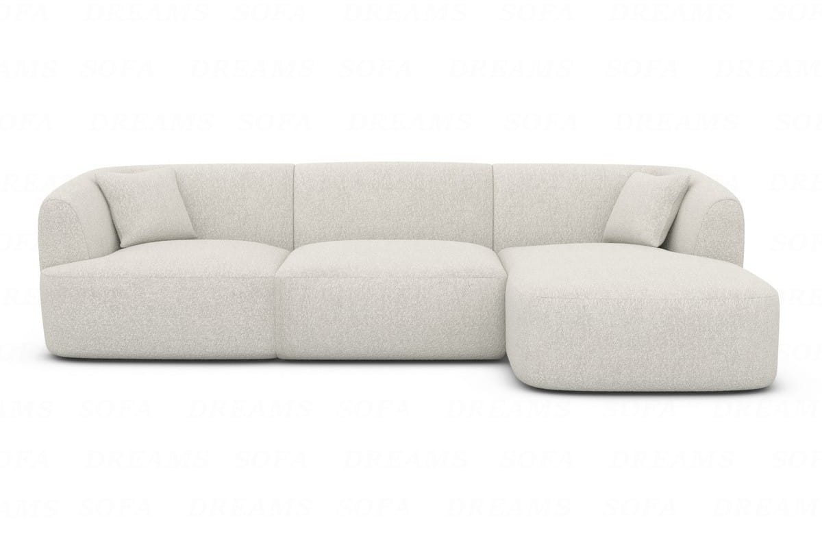 Ecksofa Tabarca L-Form aus Stoff Pearl