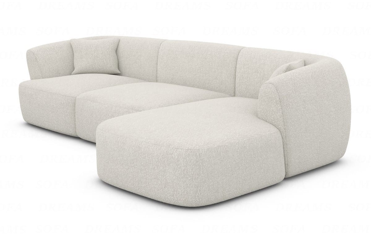 Ecksofa Tabarca L-Form aus Stoff Pearl