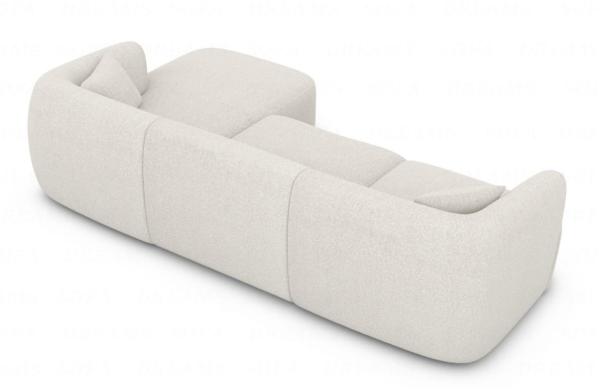 Ecksofa Tabarca L-Form aus Stoff Pearl