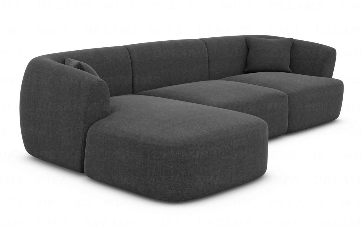 Ecksofa Tabarca L Form aus Stoff anthrazit