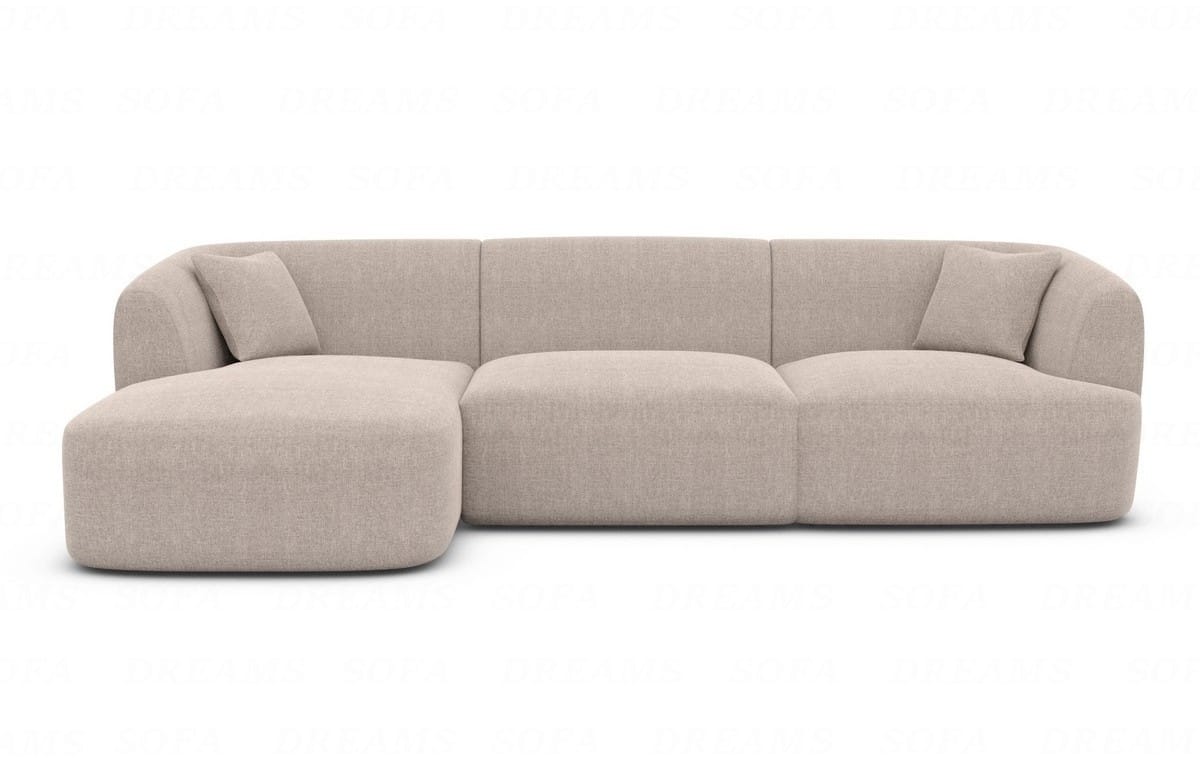 Ecksofa Tabarca L-Form aus Stoff Beige