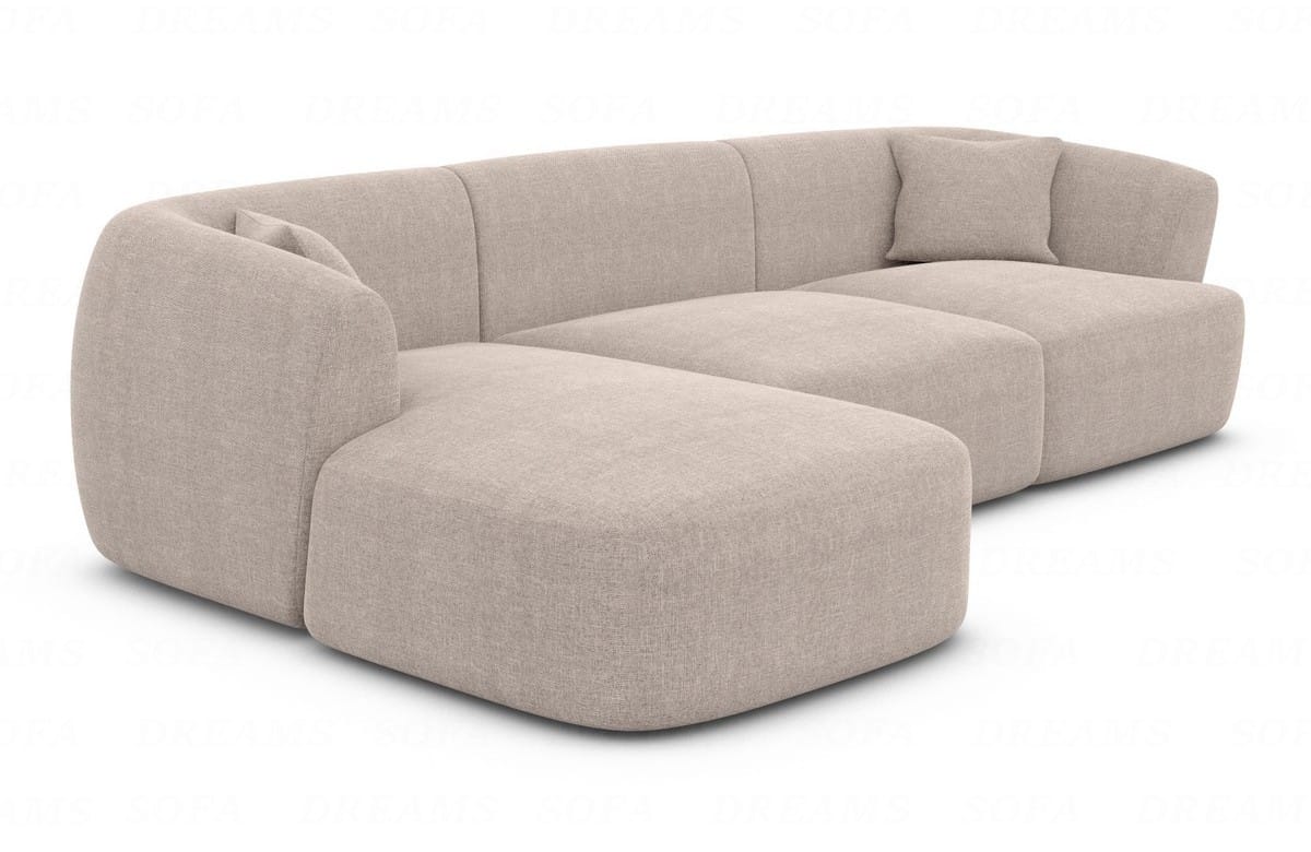 Ecksofa Tabarca L-Form aus Stoff Beige