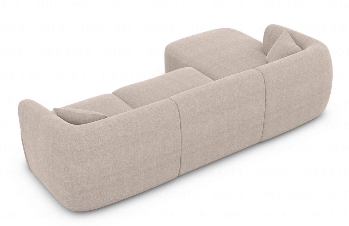 Ecksofa Tabarca L-Form aus Stoff Beige