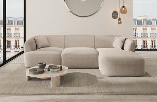 Ecksofa Tabarca L-Form aus Stoff Beige