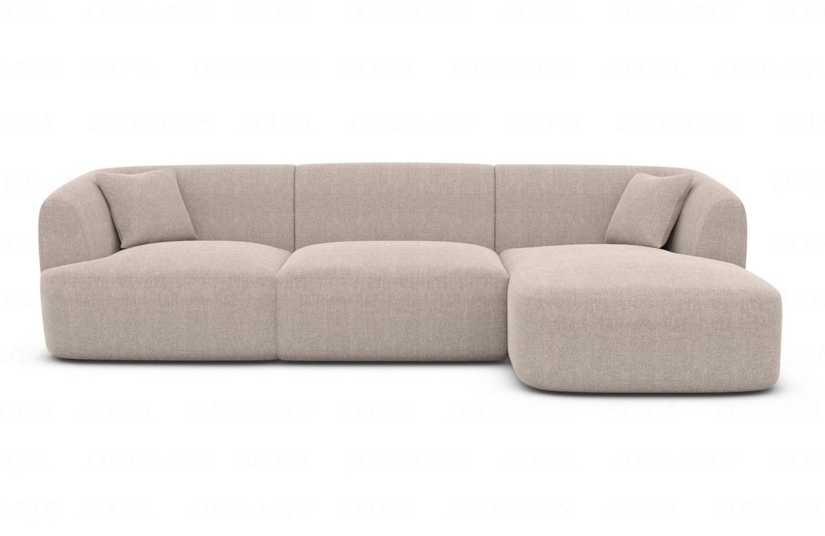 Stoff Ecksofa Tabarca L-Form Kurz Beige