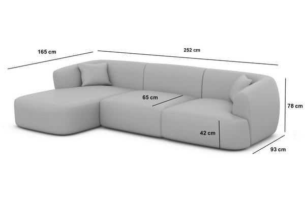 Stoff Ecksofa Tabarca L-Form Kurz Blau