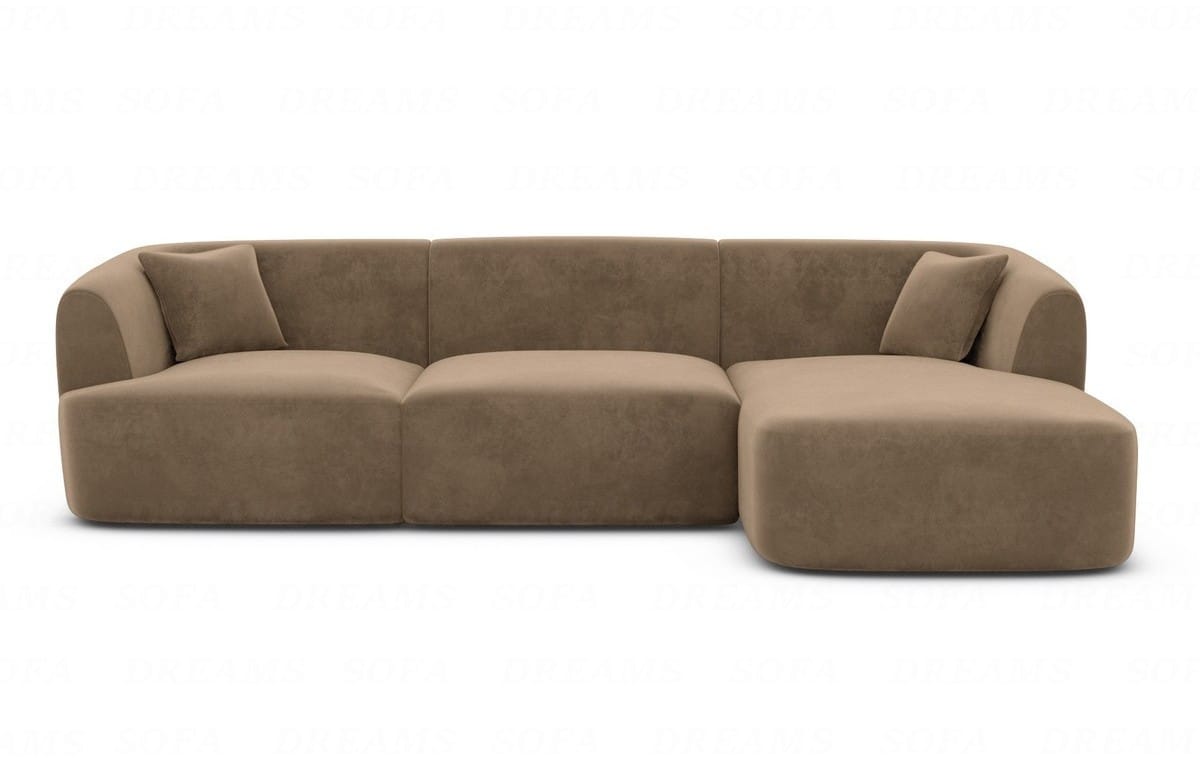 Ecksofa Tabarca L-Form aus Stoff Braun